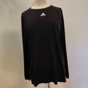 Adidas ClimaLite Black Long Sleeve Shirt w Crew Neck Mens Size XL